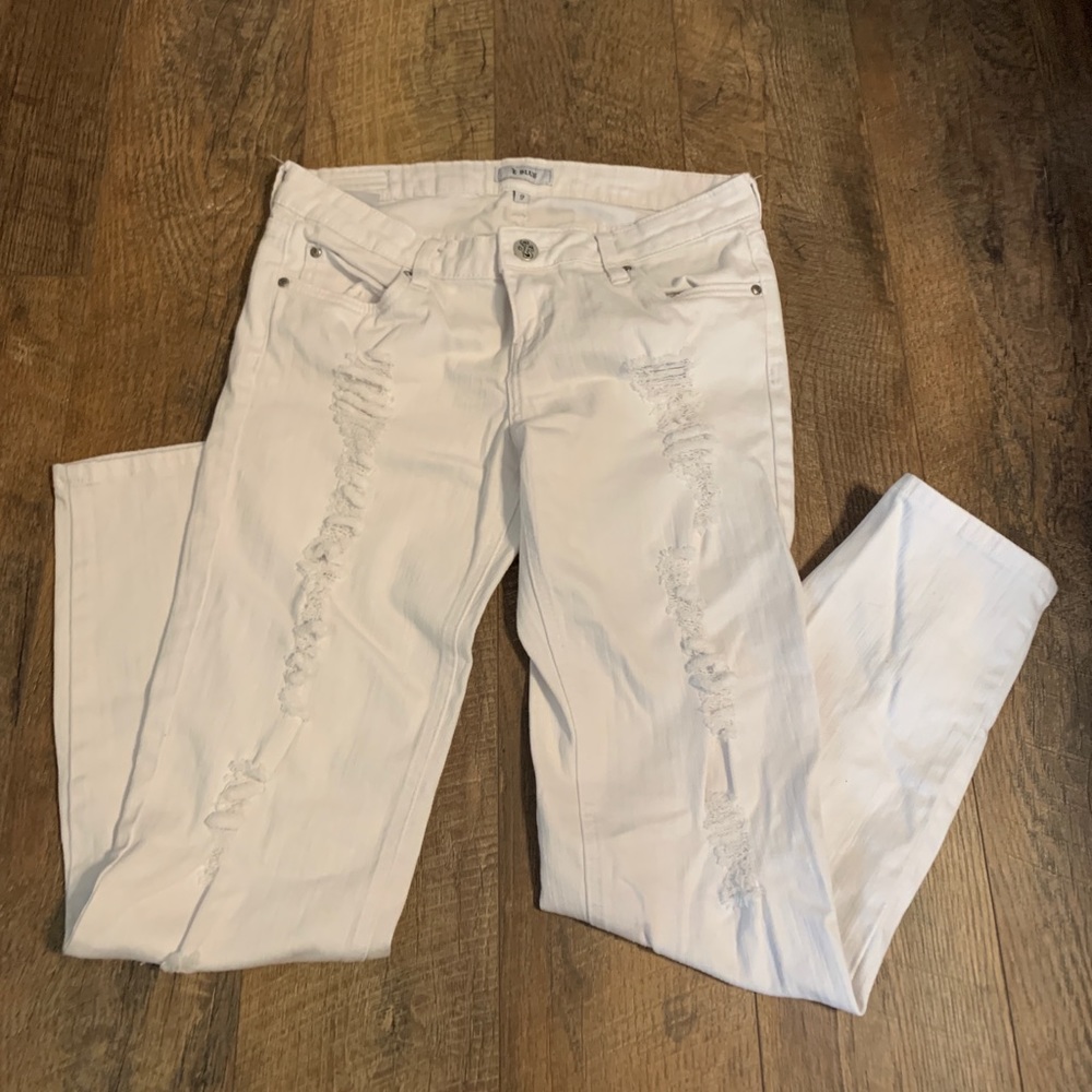 white ripped jeans